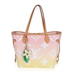 Pink and Yellow Louis Vuitton Never Full Bag with wristlet and wallet